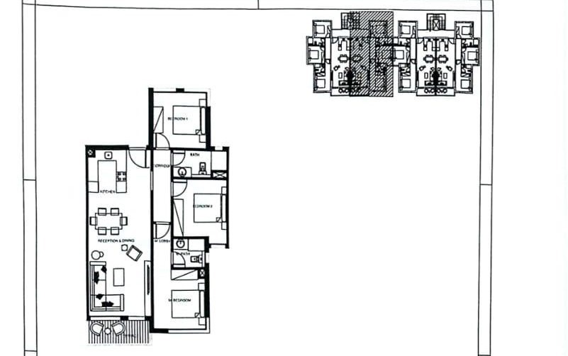 Floor plan for chalet at Plage