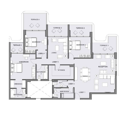 Floor plan for apartment at Serrano