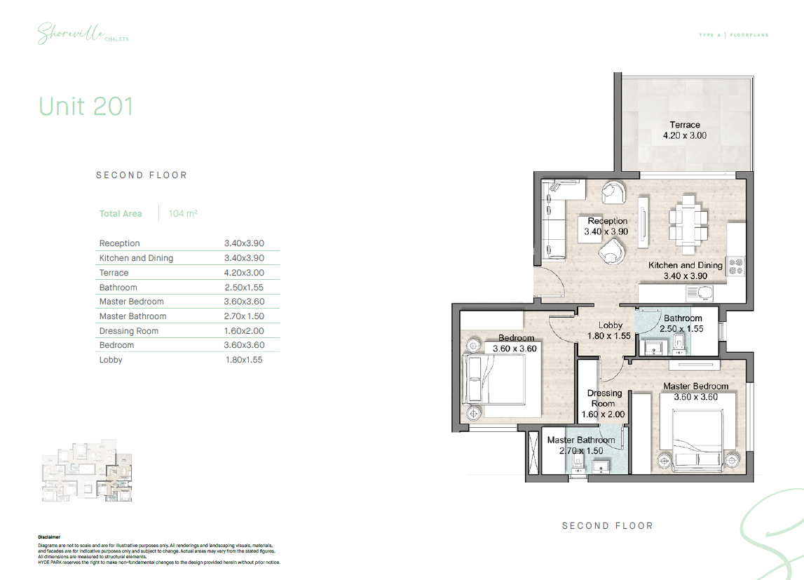 Floor plan for chalet at Hyde Park North - Seashore