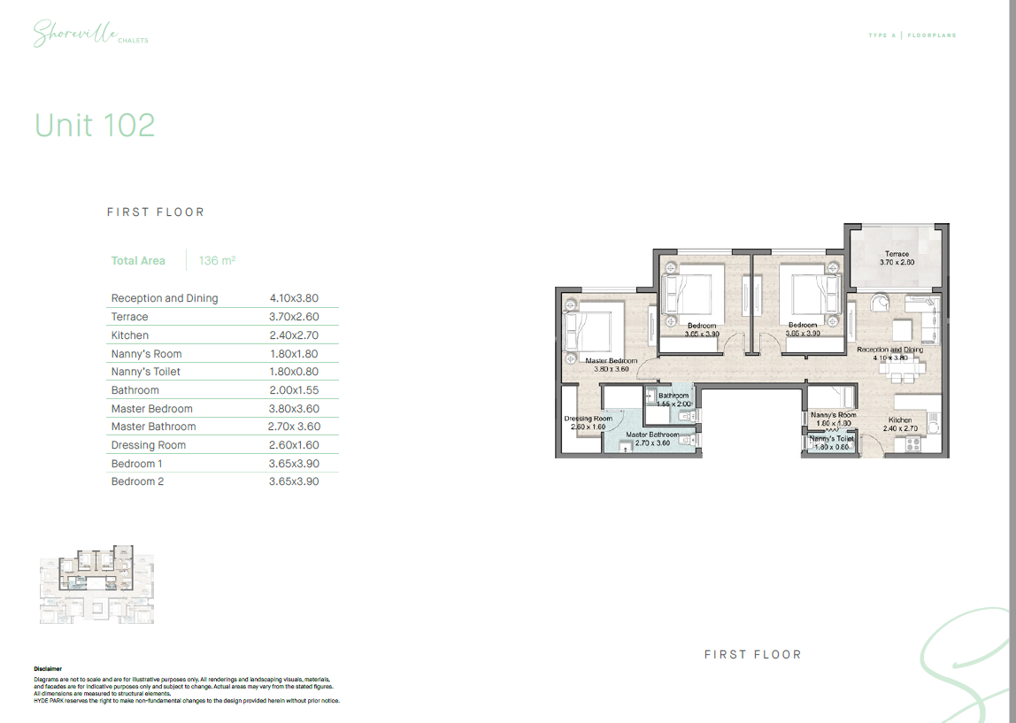 Floor plan for chalet at Hyde Park North - Seashore