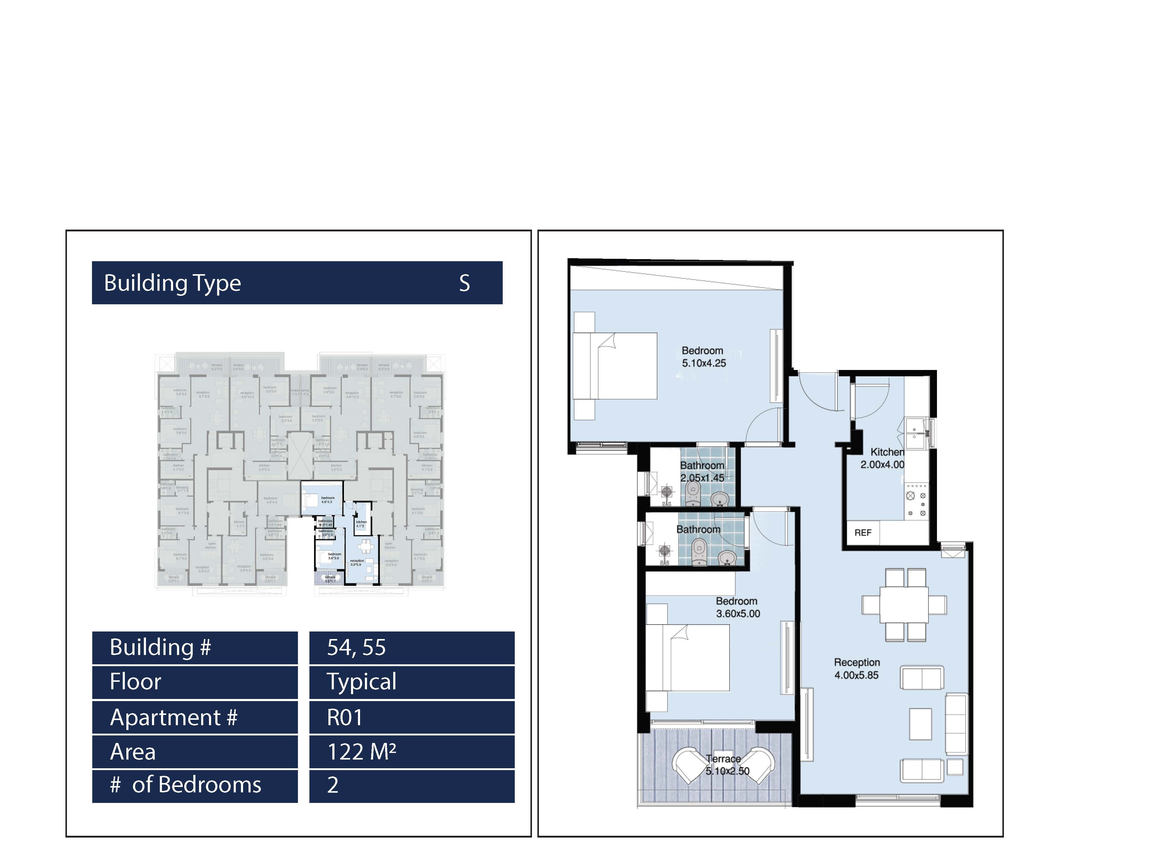 Floor plan for apartment at Fifth Square Al Marasem