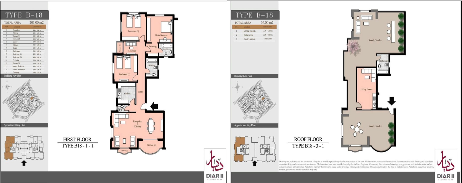 Floor plan for penthouse at Diar II