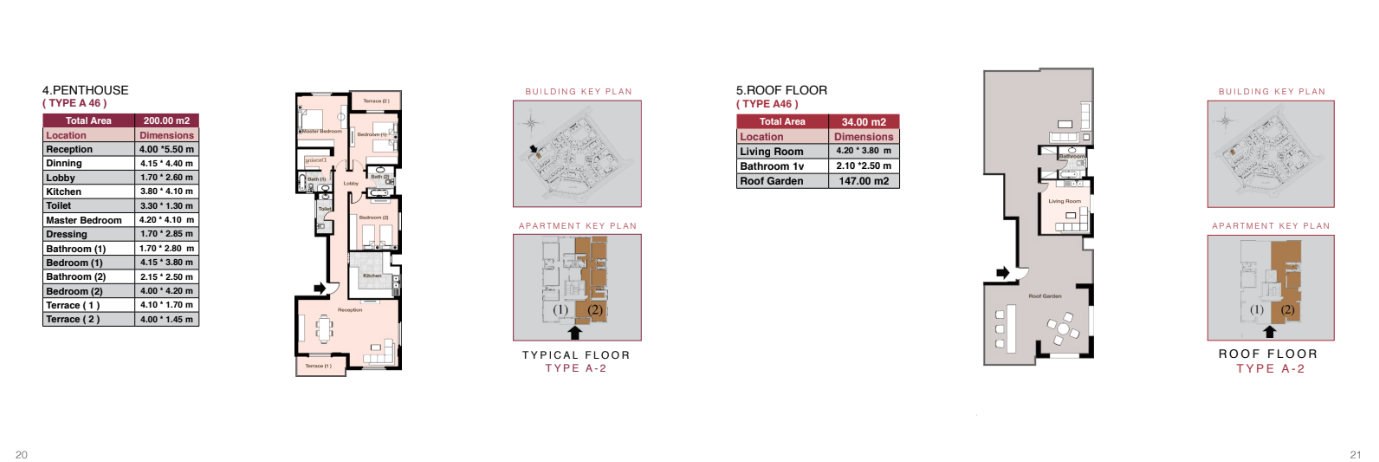 Floor plan for penthouse at Diar II
