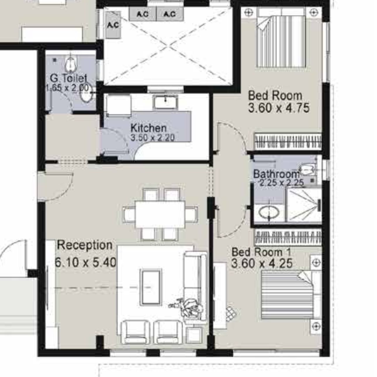 Floor plan for chalet at Marina 8