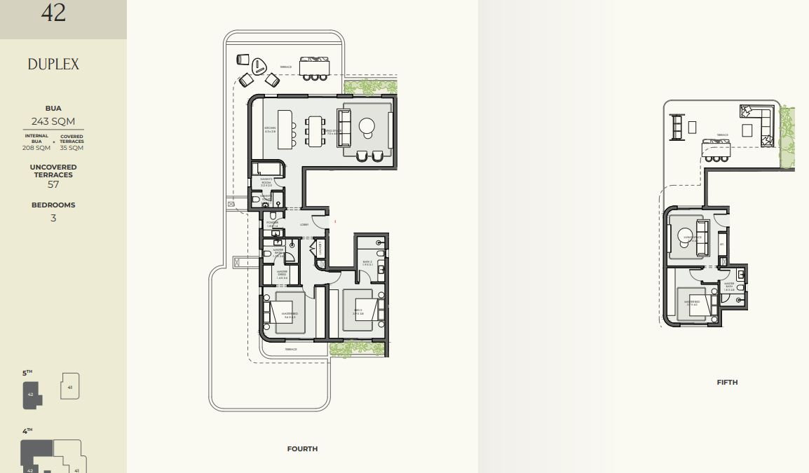 Floor plan for penthouse at Crescent Walk