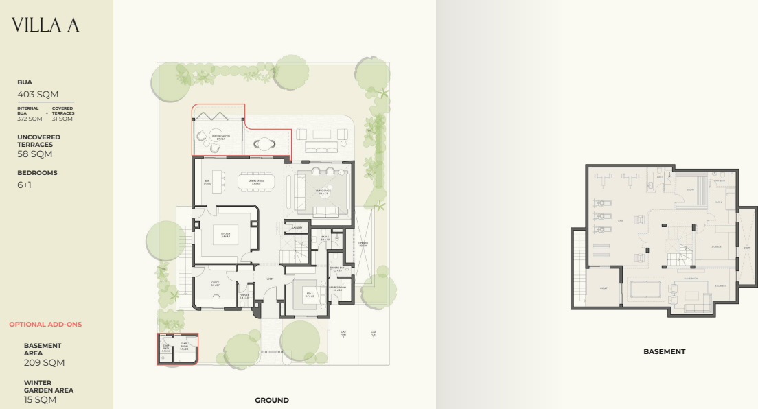 Floor plan for villa at Crescent Walk