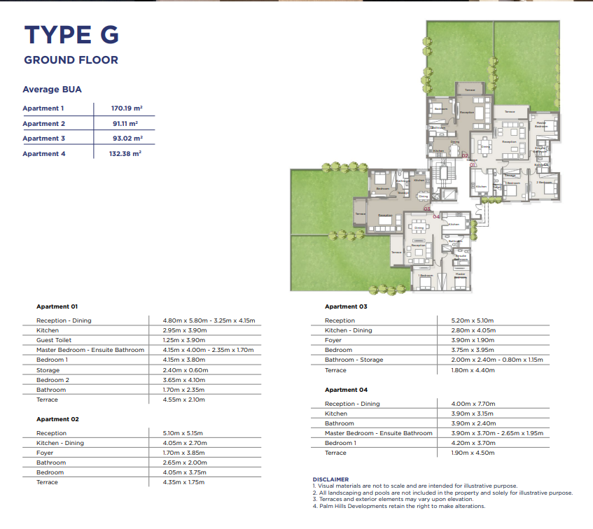 Floor plan for apartment at Palm Parks