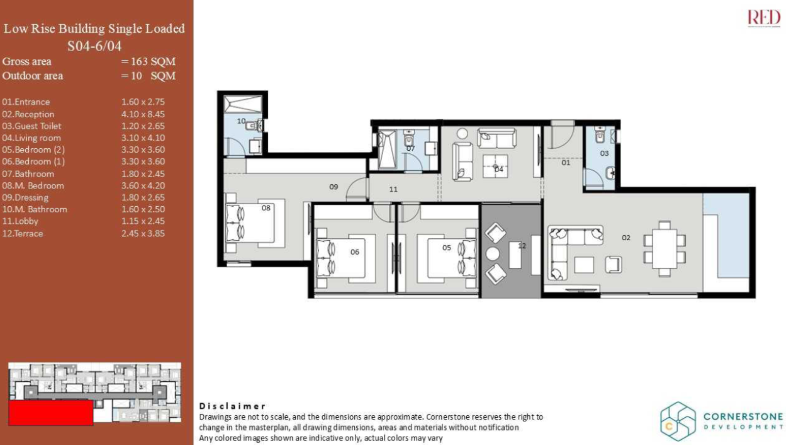 Floor plan for penthouse at Red