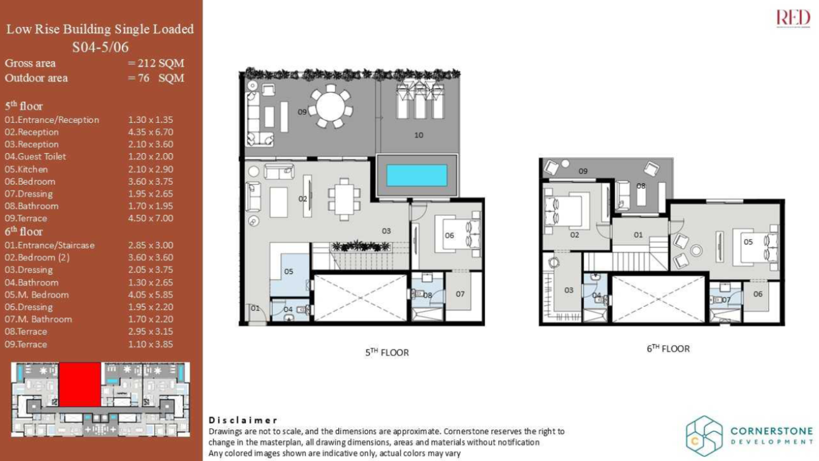 Floor plan for penthouse at Red