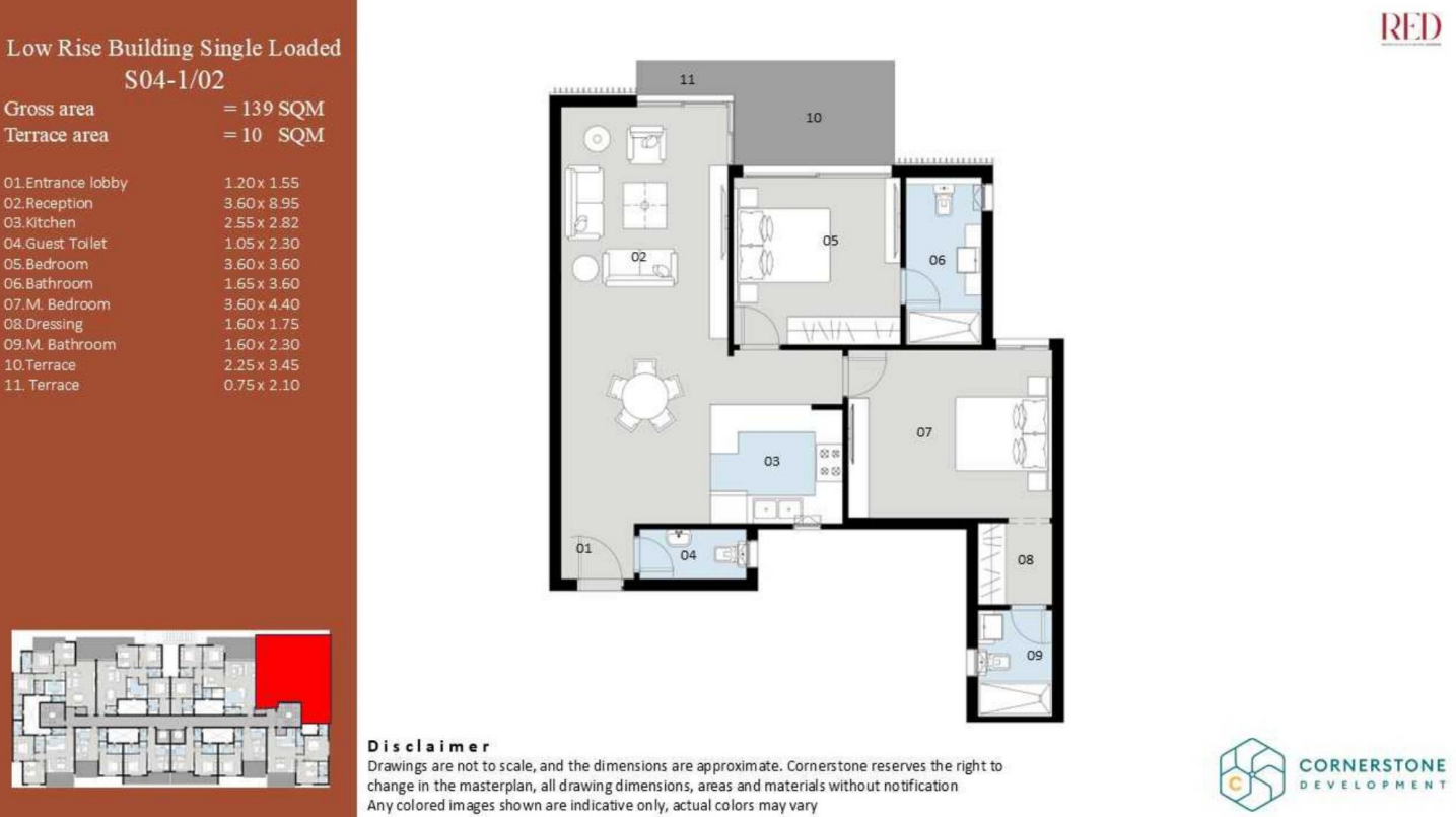 Floor plan for apartment at Red