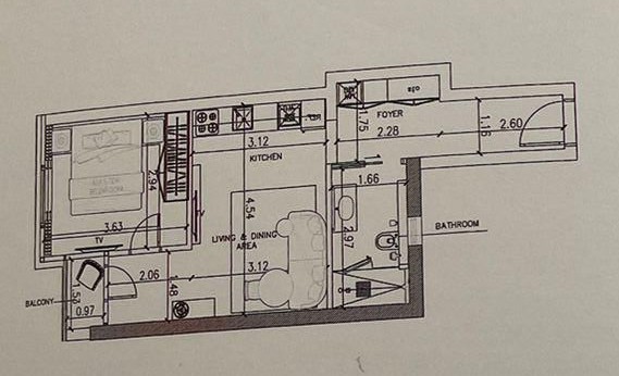 Floor plan for apartment at Marriott Residences Heliopolis
