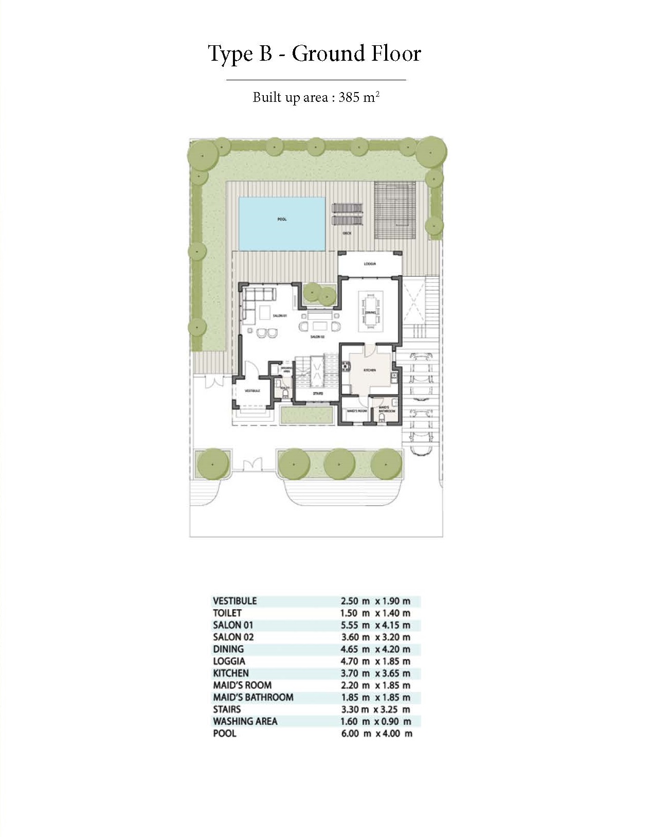 Floor plan for villa at Naia West