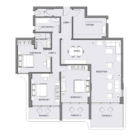 Floor plan for apartment at Serrano