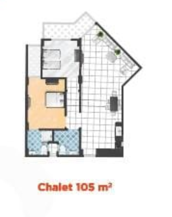 Floor plan for chalet at Cape Bay Blumar Lasirena
