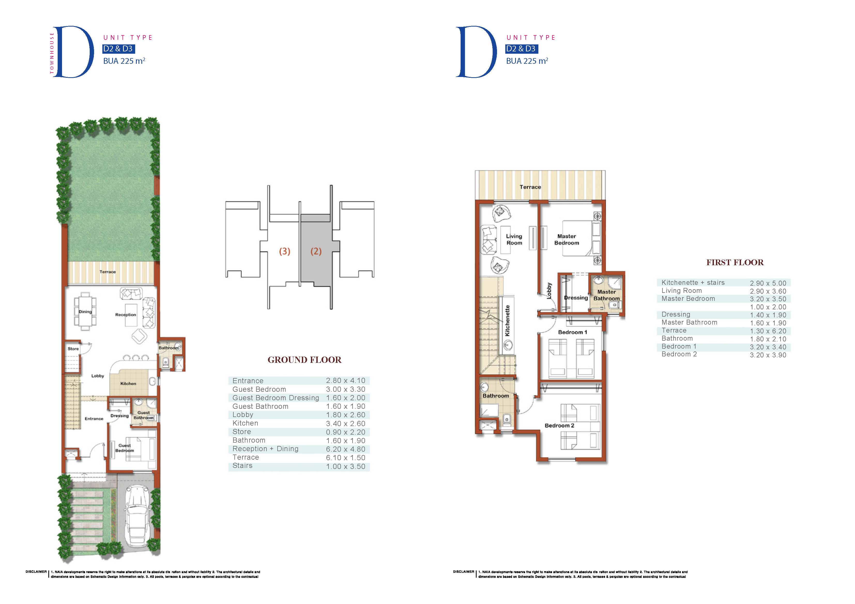 Floor plan for townhouse at Naia Bay-Phase 2