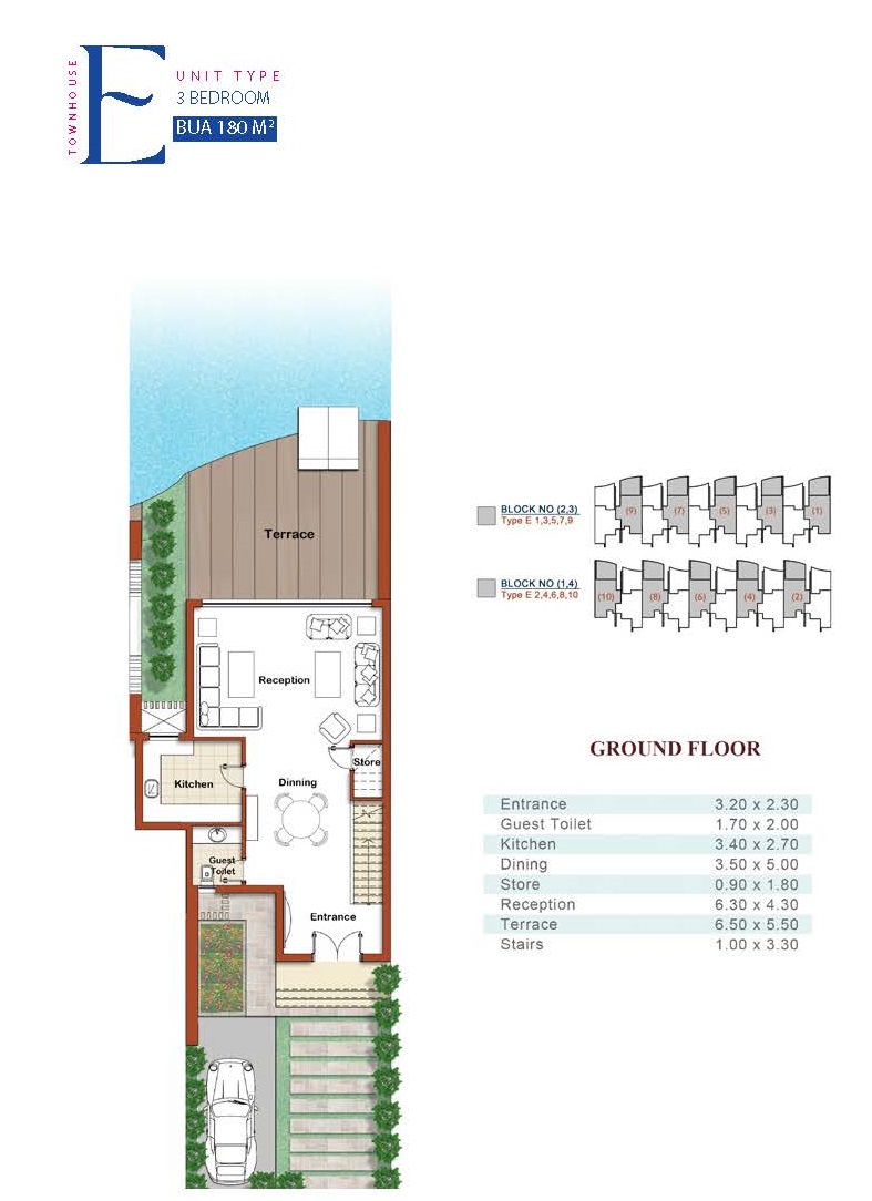 Floor plan for townhouse at Naia Bay-Phase 2