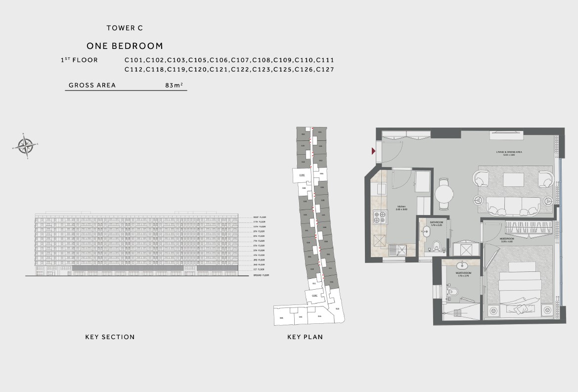 Floor plan for apartment at Marriott Residences Heliopolis