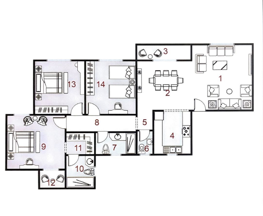Floor plan for apartment at La Verde Casette