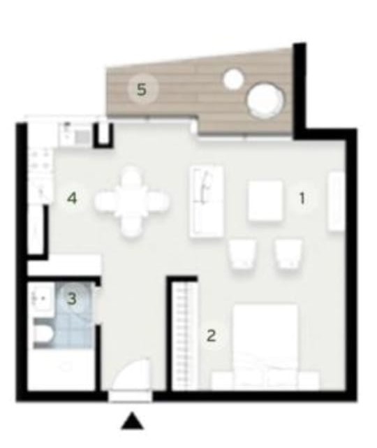 Floor plan for studio at ZED