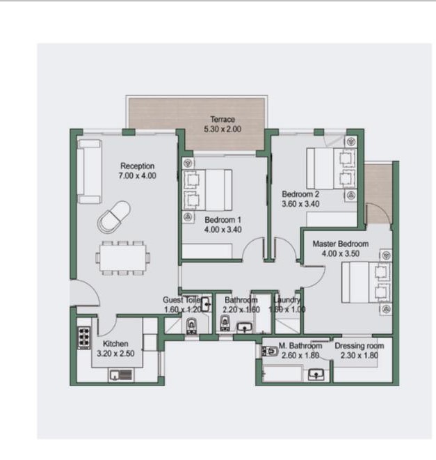 Floor plan for apartment at Rivers