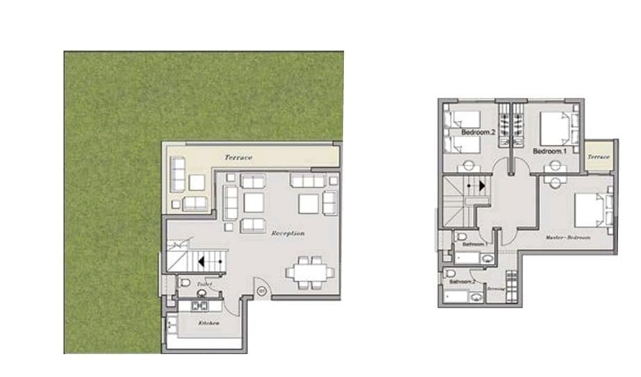 Floor plan for duplex at Sarai