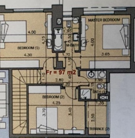 Floor plan for duplex at The Village Gate