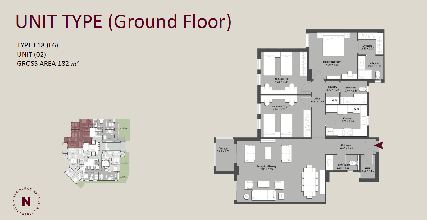 Floor plan for apartment at N Residence