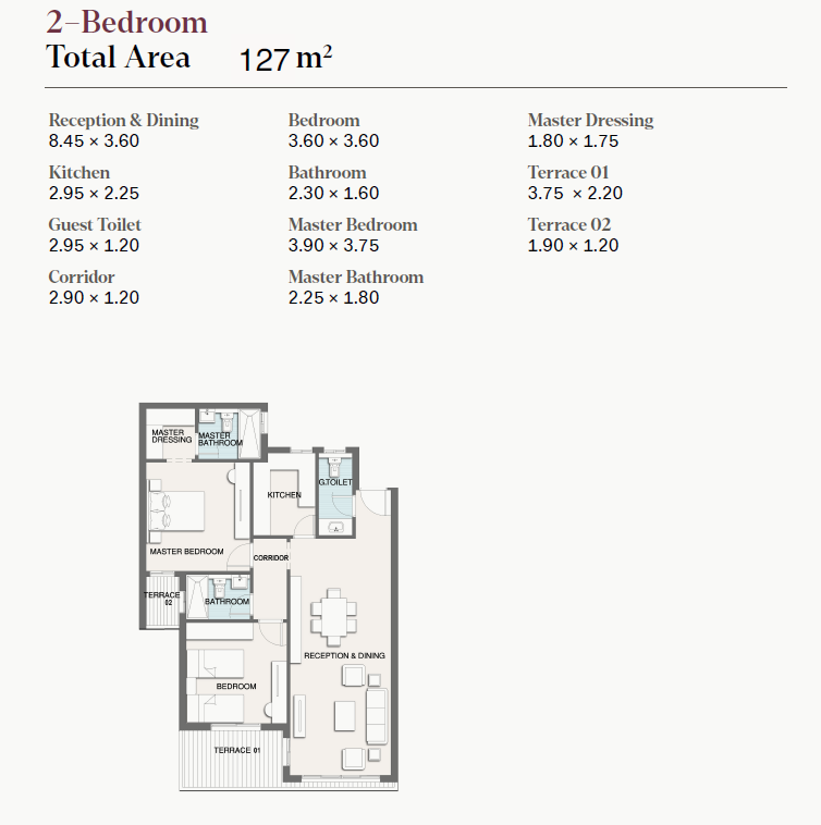 Floor plan for apartment at Selection - Telal East