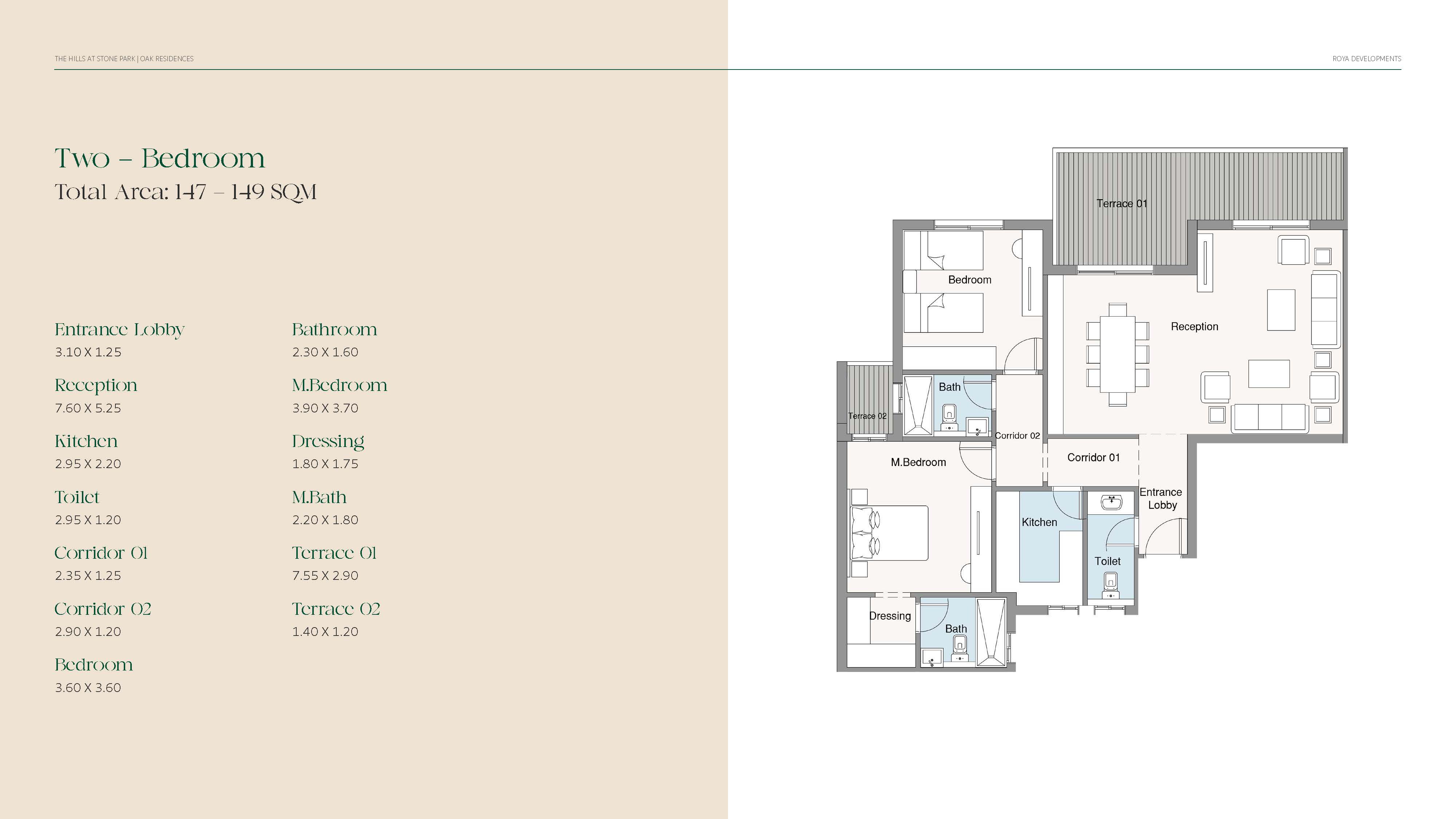 Floor plan for apartment at Oak Residences-Stone Park
