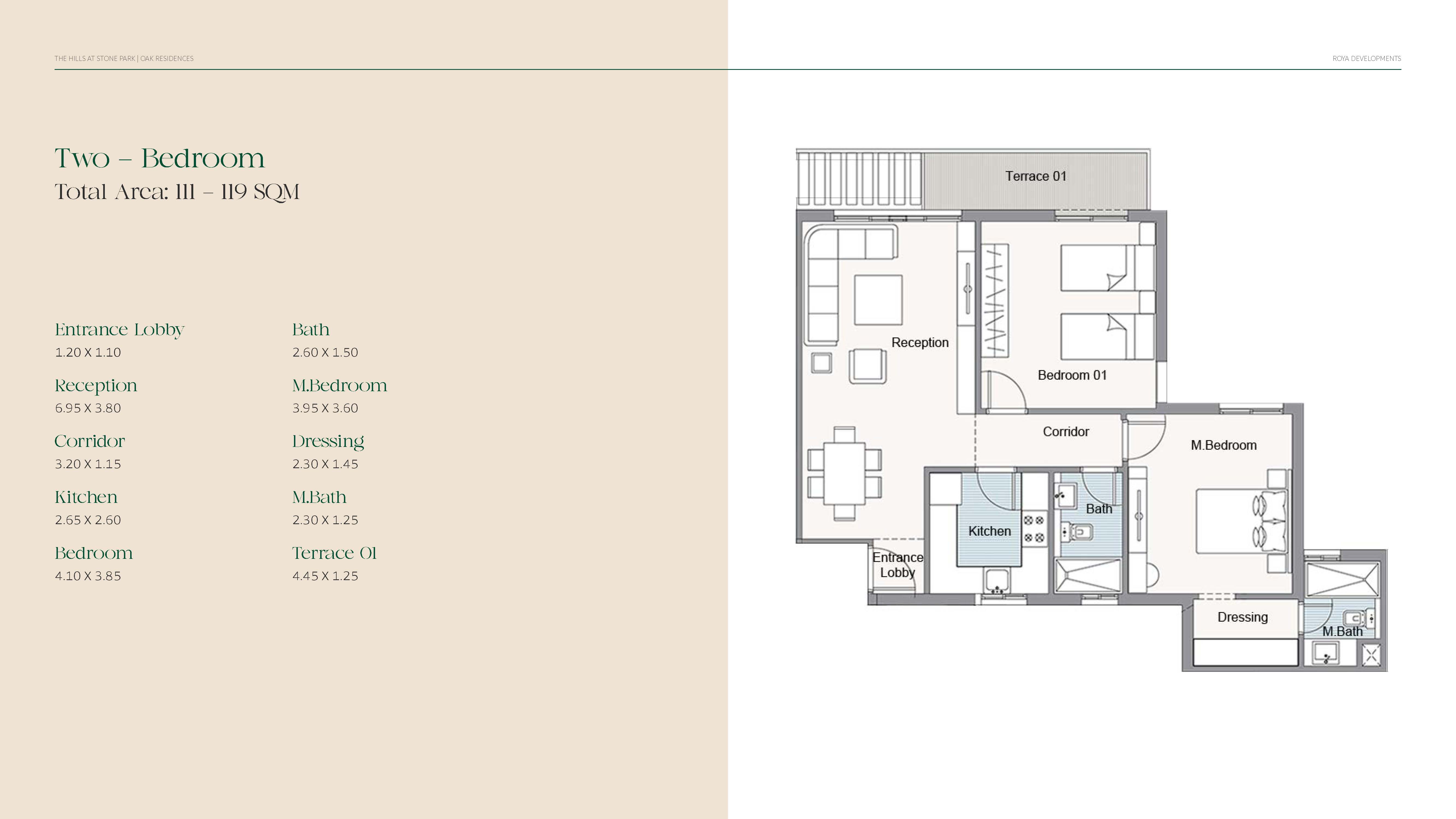 Floor plan for apartment at Oak Residences-Stone Park