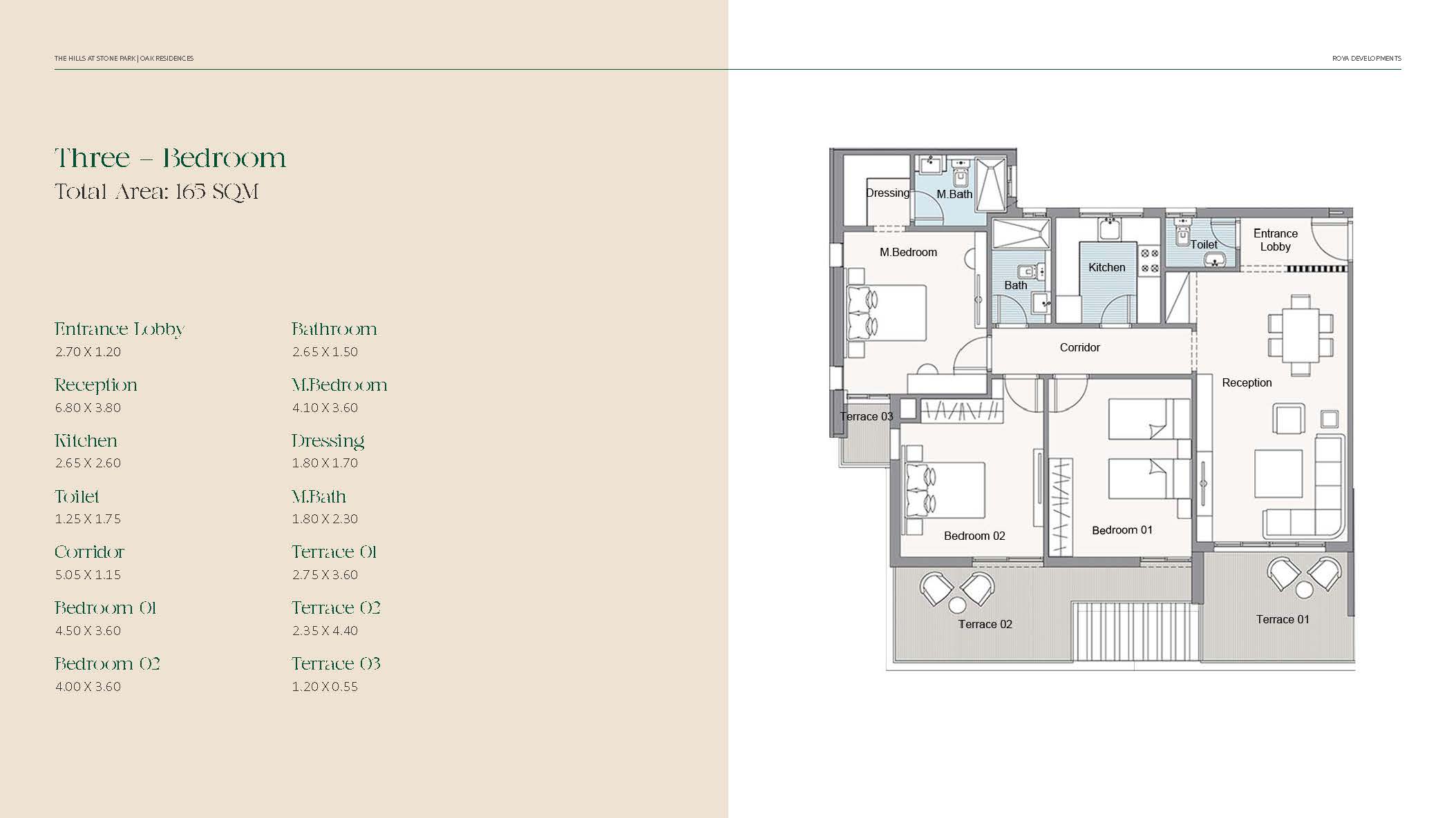 Floor plan for apartment at Oak Residences-Stone Park
