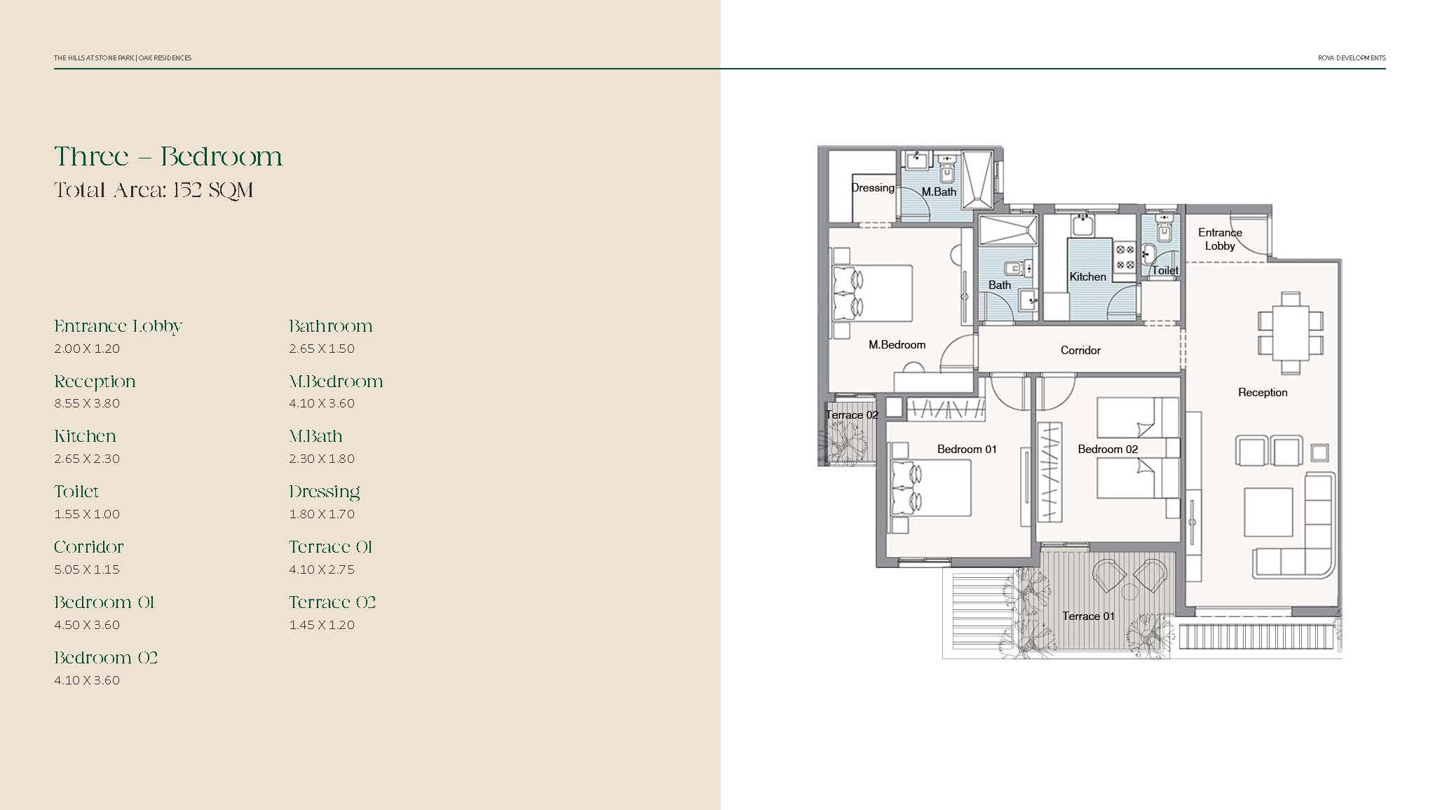Floor plan for apartment at Oak Residences-Stone Park