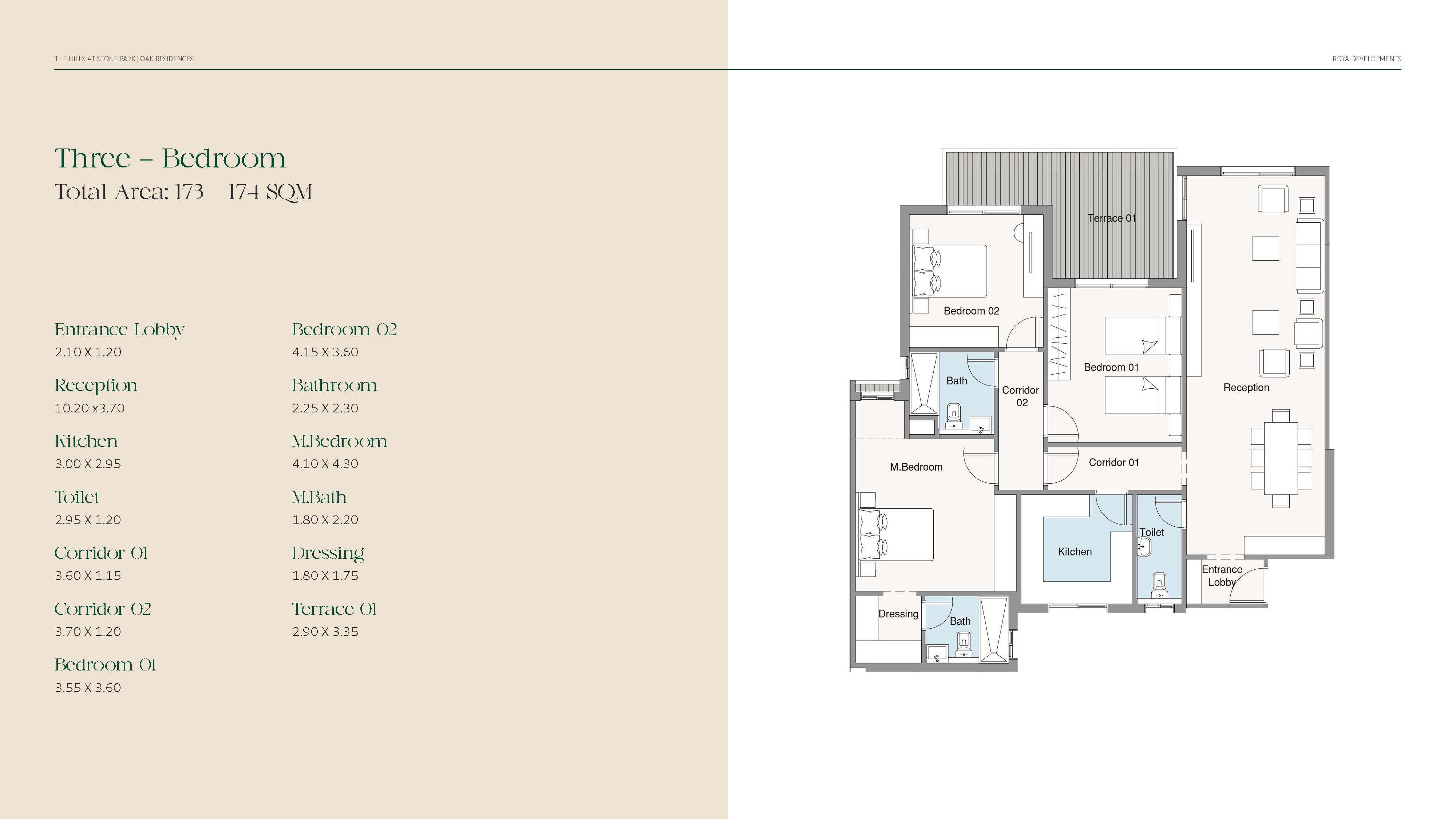 Floor plan for apartment at Oak Residences-Stone Park