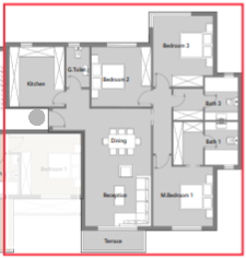Floor plan for apartment at Badya
