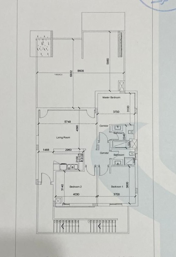 Floor plan for penthouse at Fouka Bay