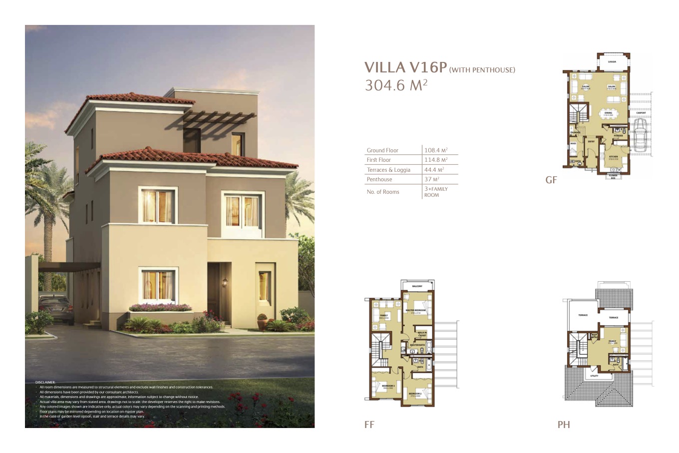 Floor plan for villa at Uptown Cairo