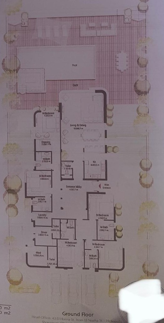 Floor plan for villa at Masaya