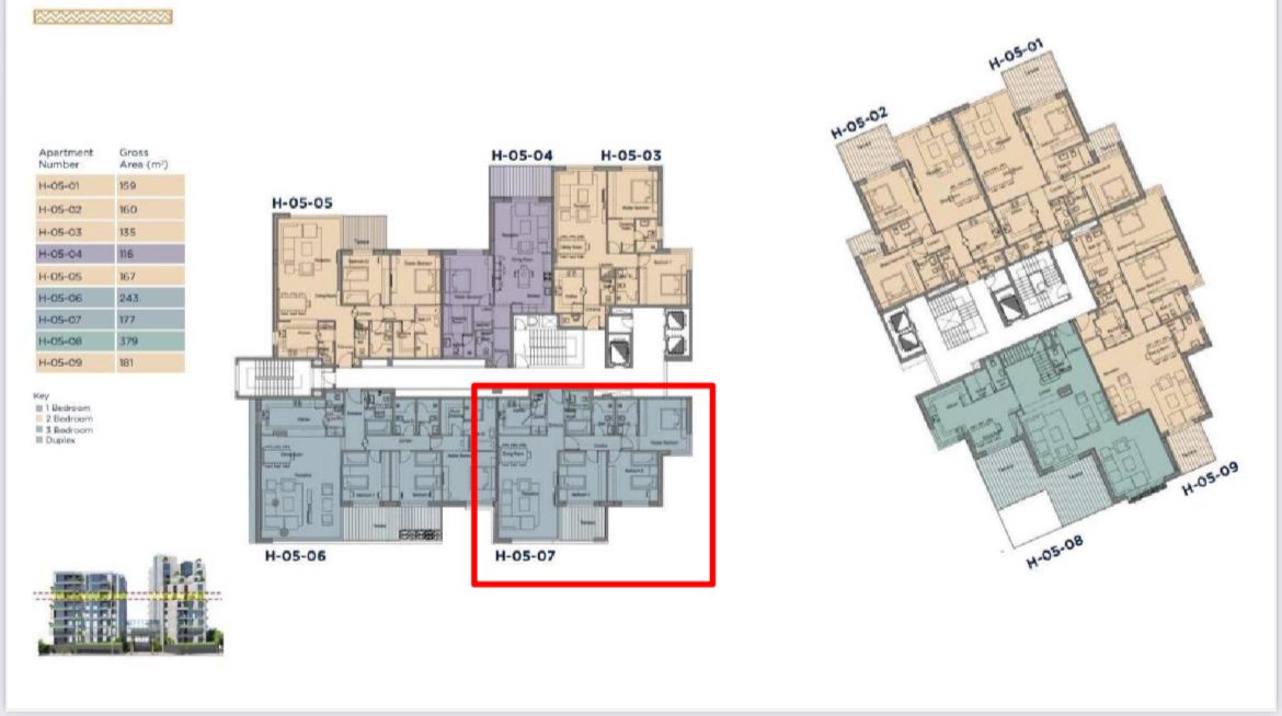 Floor plan for apartment at 205 Arkan Palm