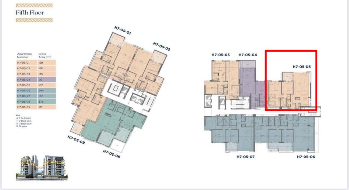 Floor plan for apartment at 205 Arkan Palm
