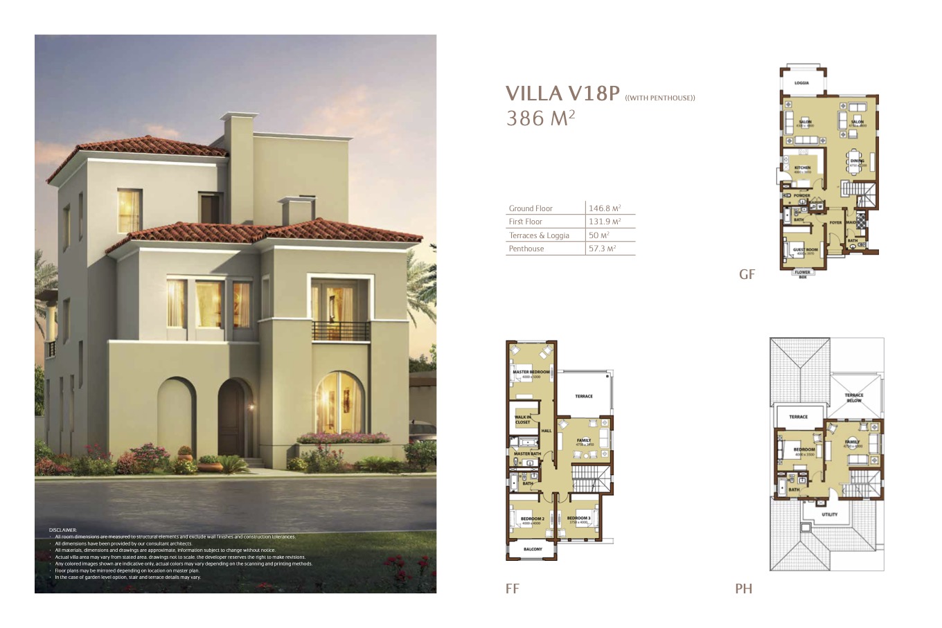 Floor plan for villa at Uptown Cairo