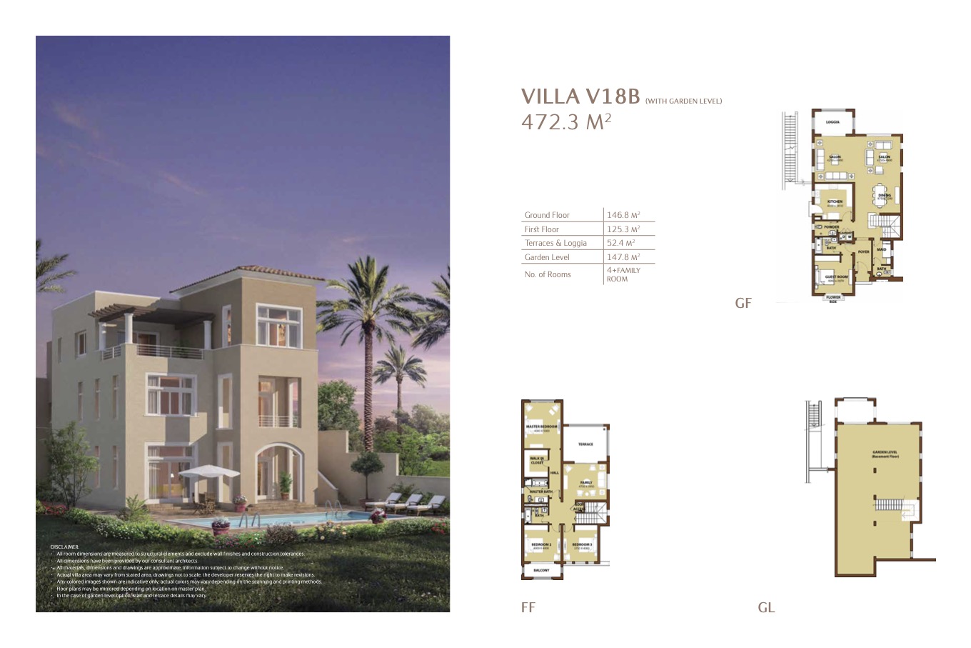 Floor plan for villa at Uptown Cairo