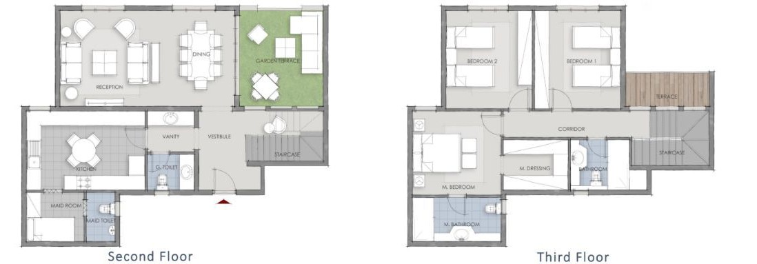 Floor plan for duplex at Mountain View 1.1