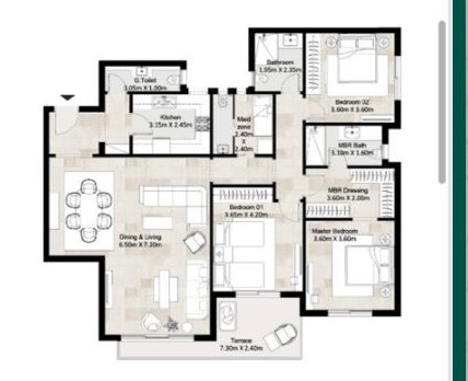 Floor plan for apartment at Hyde Park