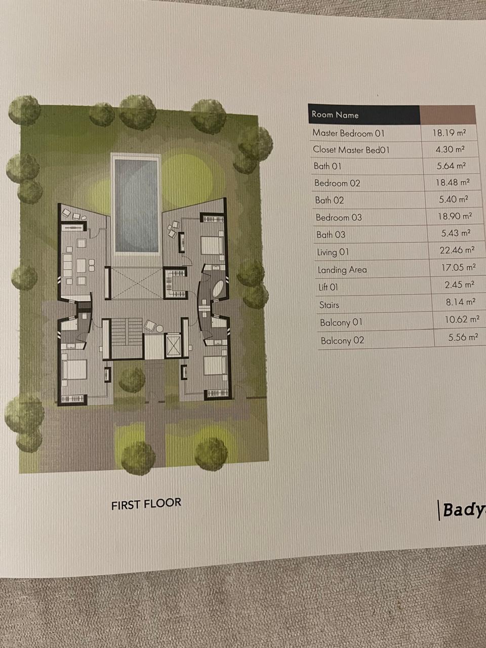 Floor plan for villa at Badya