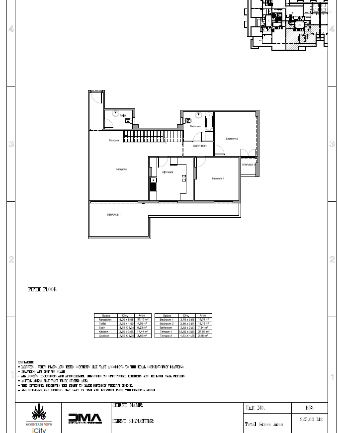 Floor plan for penthouse at Mountain View ICity New Cairo