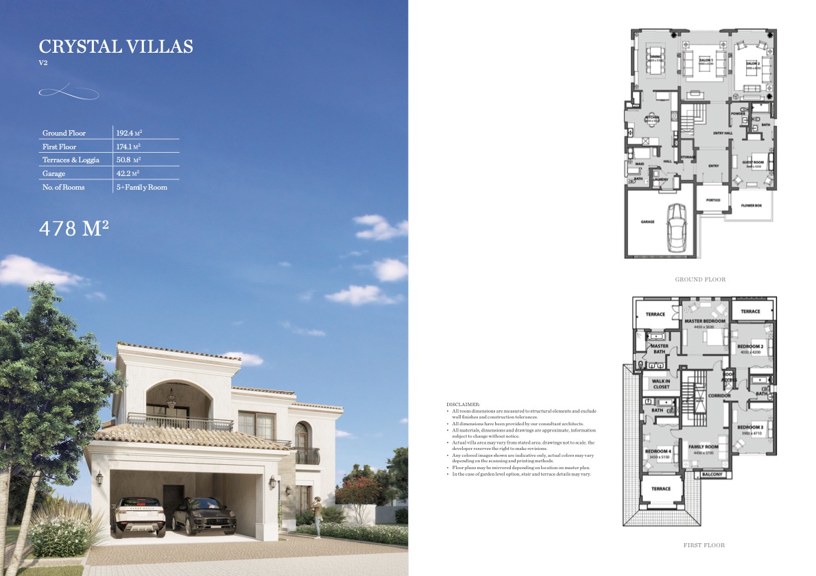 Floor plan for villa at Uptown Cairo