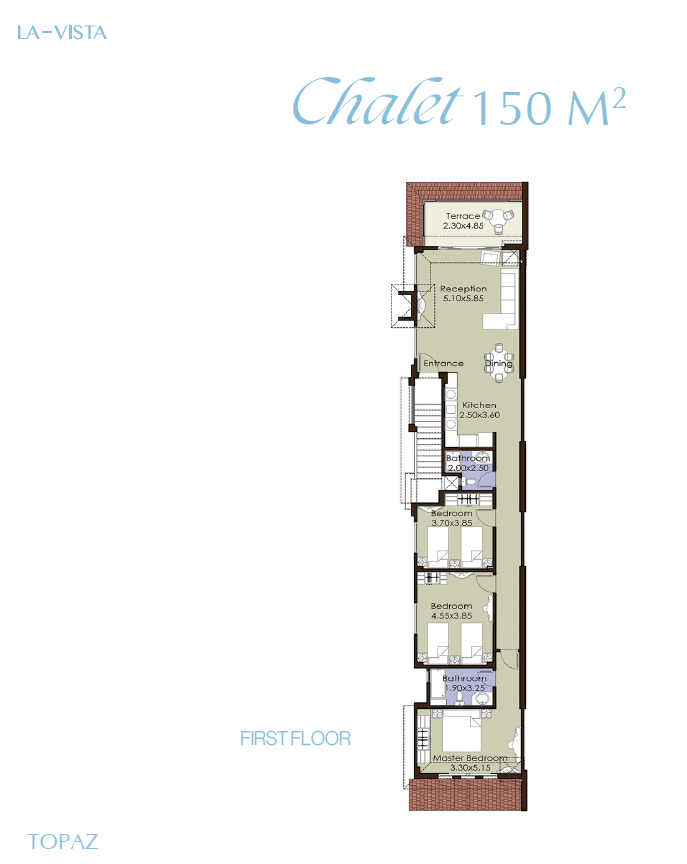 Floor plan for chalet at La Vista Topaz