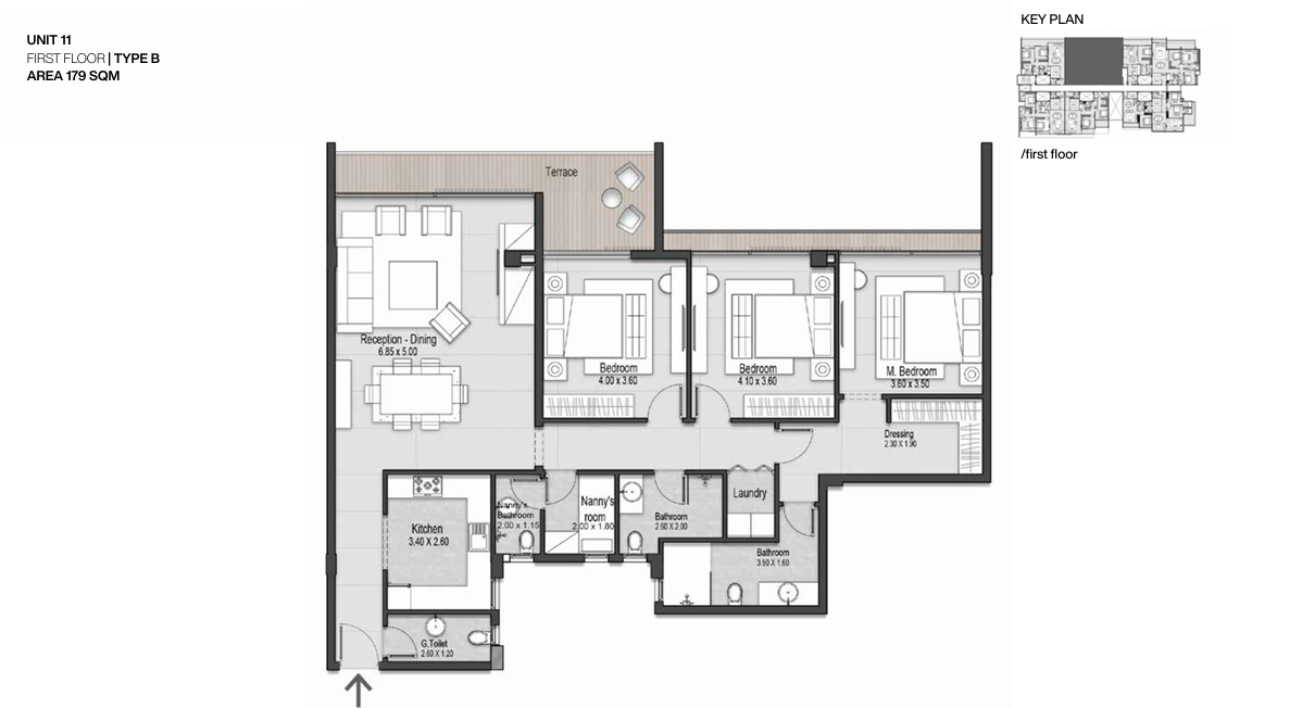 Floor plan for apartment at Nmq