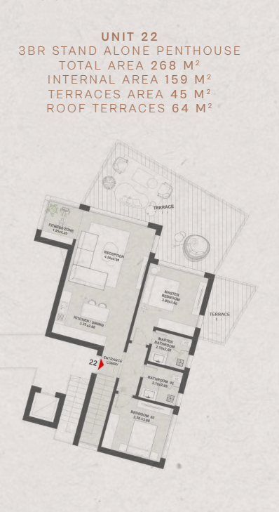 Floor plan for penthouse at Geo The Med