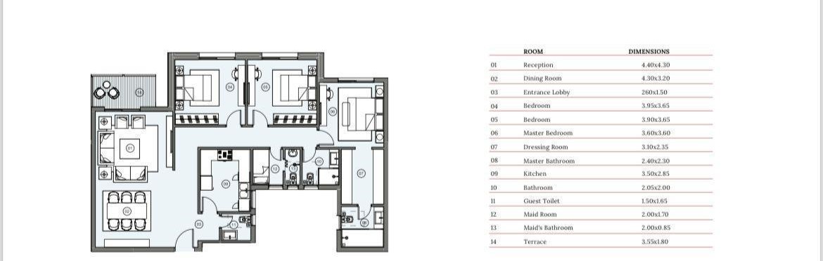 Floor plan for apartment at HAPTown